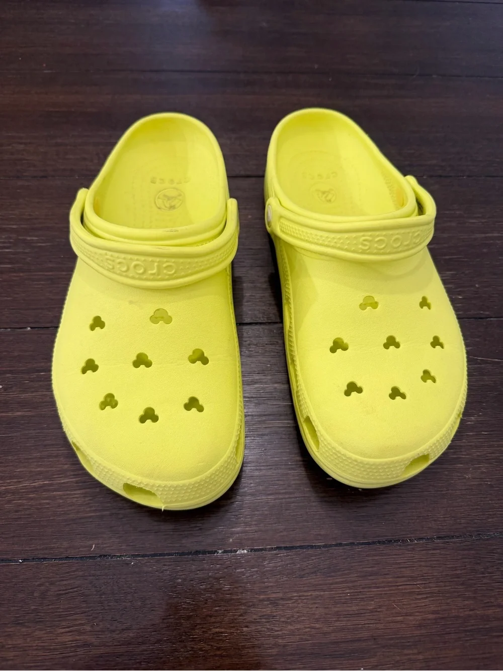 CROCS Disney Parks Classic Crocs with Mickie Heads in Yellow